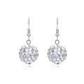 Elegant silver disco ball earrings with sparkling faceted beads for women's fashion - Silver