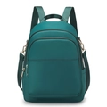Mochila de nailon verde oscuro de gran capacidad con cremalleras doradas para mujer - Verde