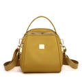 Mustard yellow nylon multi-way shell backpack with adjustable straps and gold hardware - Yellow