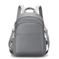 Sac à dos gris foncé en tissu oxford imperméable pour femme avec détails dorés - Gris