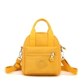 Mini bright yellow nylon crossbody phone bag with adjustable straps and front zipper pocket - L / Yellow