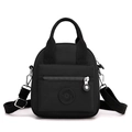 Versatile black waterproof nylon crossbody phone bag with adjustable shoulder strap - L / Black