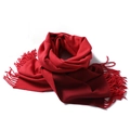 Solid deep red faux cashmere scarf with elegant tassels and warm thick texture - 200x65cm / Dark Red (WT350-32)