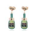 Orecchini a bottiglia di vino con perle finte e strass per le donne - Stile Bottiglia di Vodka con Strass Verdi / Verde