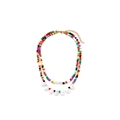 Bohemian handmade double-layer beaded necklace with colorful seed beads and baroque pearls - Multi-color