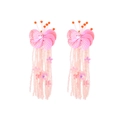 Boho-Ohrringe mit rosa Perlenquasten und Pailletten-Blumendesign in elegantem langen Stil - Rosa