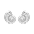 Retro-Ohrringe aus Silberlegierung im Nautilus-Design mit maritimer Spiralstruktur - Silber
