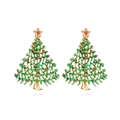Pendientes de árbol de Navidad con esmalte verde y brillantes de colores sobre blanco - Forma de Árbol de Navidad (eh230828-3706) / Colorido