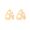 Orecchini geometrici dorati con finitura martellata e perle finte eleganti - Oro
