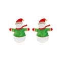 Boucles d'oreilles bonhomme de neige de Noël avec émail coloré et strass brillants - Coloré