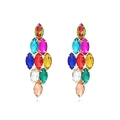 Orecchini geometrici esagerati con cristalli marquise multicolore e pendenti - Colorato
