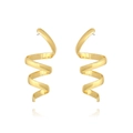 Chic gold-finish triple spiral hoop earrings with a polished metallic twist design - Gold