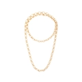 Minimalistische zweilagige Goldkette mit ineinandergreifenden ovalen Metallgliedern - Gold