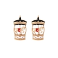 Fashionable merry-go-round drop earrings with colorful enamel and gold-plated alloy - Black
