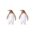 Niedliche Maillard Pinguin-Ohrringe aus brauner Goldlegierung und Emaille für Damen - Braun