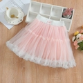 Pink multi-layer tutu skirt for girls with elastic waistband and bow decoration - Pink / 100cm