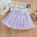 Light purple girls tutu skirt with silver glitter stars and white elastic waistband - Light Purple / 120cm