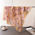 Carré de soie artificielle rose poudré avec imprimé paisley et bordure dorée élégante - 70cmx70cm / FG73-2 Marron (Feuille de Papillon)