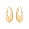 Pendientes de gota huecos dorados pulidos con diseño metálico moderno y sencillo - Dorado
