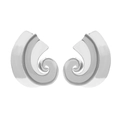 Polierte silberne spiralförmige C-Metallohrringe mit minimalistischem geometrischem Design - Silber