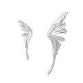 Pendientes de mariposa en metal líquido plateado con un diseño asimétrico y moderno - Blanco K/Plata