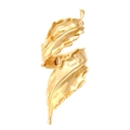 Retro golden leaf hair claw clip with detailed leaf vein texture in matte finish - Gold