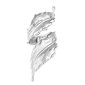 Chic silver metal hair claw clip featuring a double leaf design with textured finish - Silver