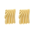 Orecchini geometrici dorati con strisce ondulate verticali in stile moderno minimalista - Oro