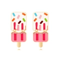 Pendientes colgantes de polo en esmalte con cristales coloridos y metal dorado - Colorido