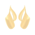 Orecchini a perno a forma di foglia dorata ritorta dal design organico e minimalista - Oro