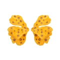 Pendientes de hoja en esmalte amarillo con lunares morados de estilo creativo - Amarillo Jengibre
