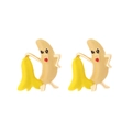 Creatieve emaille bananen oorbellen in geel voor een leuke en kleurrijke fruitlook - Gele Banaan Stijl (Hoofdkleur)