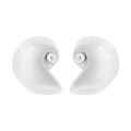 Polierte silberne Muschel-Ohrstecker in minimalistischem, abstraktem Ozean-Design - Silber