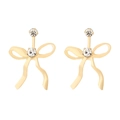 Goldene Schleifenohrringe mit glitzernden Strasssteinen in einem Vintage-Minimal-Design - Gold