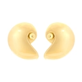Polierte goldene Legierungsohrringe in Muschelform mit minimalistischen Kurven - Gold