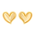 Polierte goldene Herzohrstecker mit 3D-Lagen-Design für einen minimalistischen Retro-Look - Gold