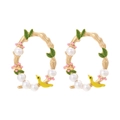 Boucles d'oreilles couronne d'oiseau avec perles et feuilles en style pastoral - Coloré