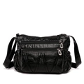 Borsa a tracolla in pelle PU nera morbida con tasche multiple e design capiente e pratico - Stile Nero Multi-Tasca (Stile 1)