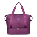 Bolsa de viaje morada con separación seco-húmedo y compartimento para zapatos - Púrpura