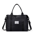 Large black waterproof travel bag with double handles and adjustable shoulder strap - Black