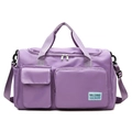 Violetter wasserdichter Nylon-Sportbeutel mit Trocken-Nass-Trennung und viel Platz - Lila