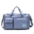 Borsa sportiva in nylon impermeabile blu nebbia con scomparto umido-secco e tracolla - Azzurro