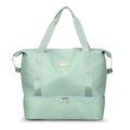 Bolsa de deporte verde claro impermeable con separación seco-húmedo y logo BAICHAO - Verde claro