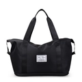 Schwarze Reisetasche aus Oxford-Gewebe mit Nassfach und erweiterbarem Bodenfach - Schwarz