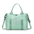 Mint green large capacity travel duffel bag with adjustable strap and dual zipper - Fresh Green