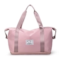 Pink waterproof oxford travel bag with shoe compartment and large capacity gym storage - Sakura Pink