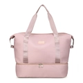 Bolsa fitness rosa de gran capacidad con compartimento para zapatos y división de seco y húmedo - Rosa Sakura