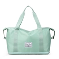 Mint green expandable travel bag with wet dry separation and durable oxford fabric - Fresh Green
