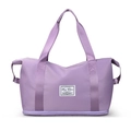 Expandable purple travel bag with dry-wet separation and bottom shoe compartment - Dreamy Purple
