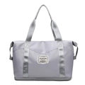Grey large capacity yoga travel bag with high-density waterproof fabric and shoe compartment - Gray